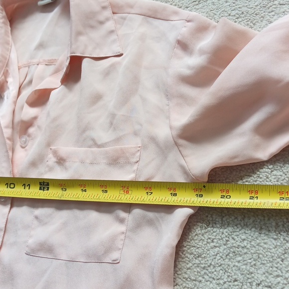 Ptp19" Sans Souci Light Pink Casual Button Down Shirt With Roll-Tab Sleeve - Picture 9 of 14